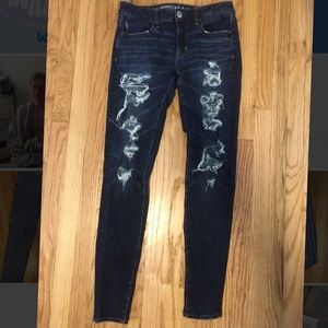 American Eagle Dark Wash Ripped Jeans